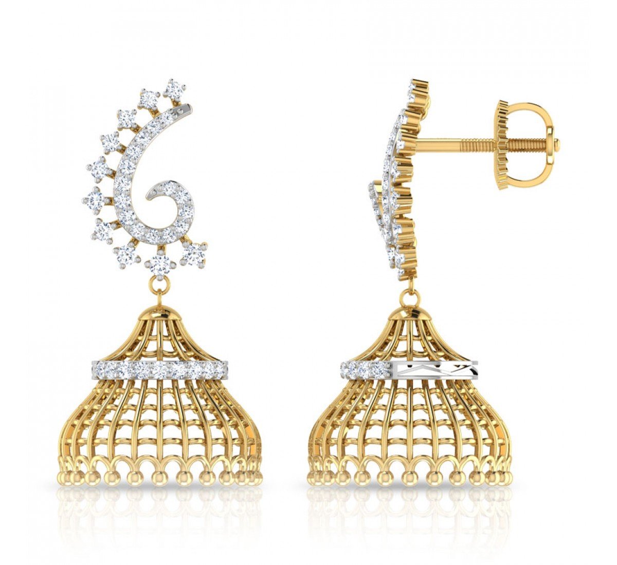 Glitz Bead Diamond Jhumkas