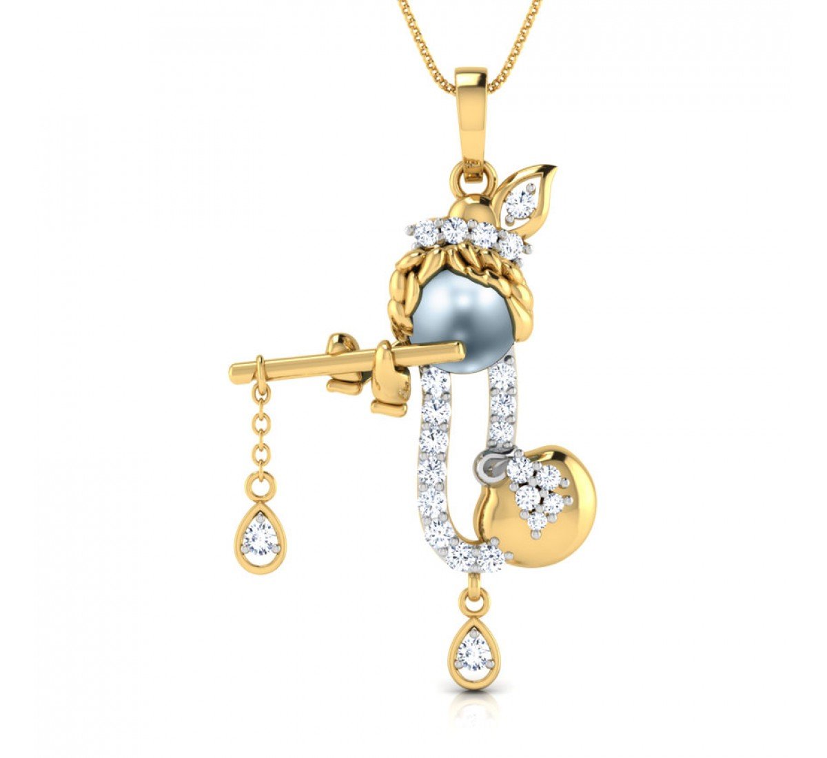 Bal Krishna Flute Diamond Pendant