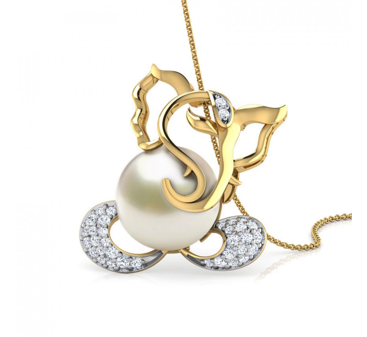 Ganesh Ekdant Diamond Pendant