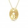 Beaver Om Moon Diamond Pendant