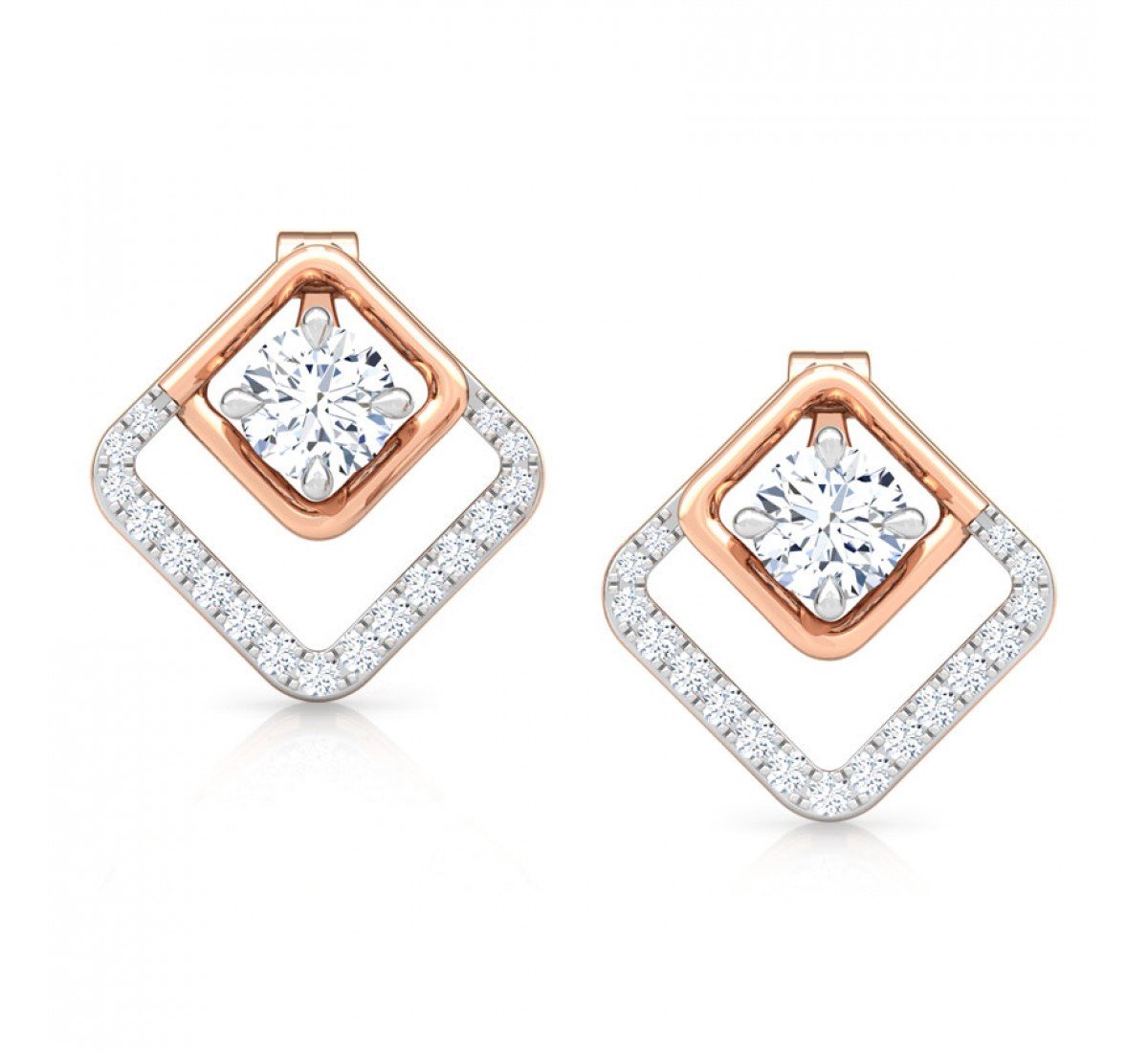 Leverage Solitaire Diamond Earrings