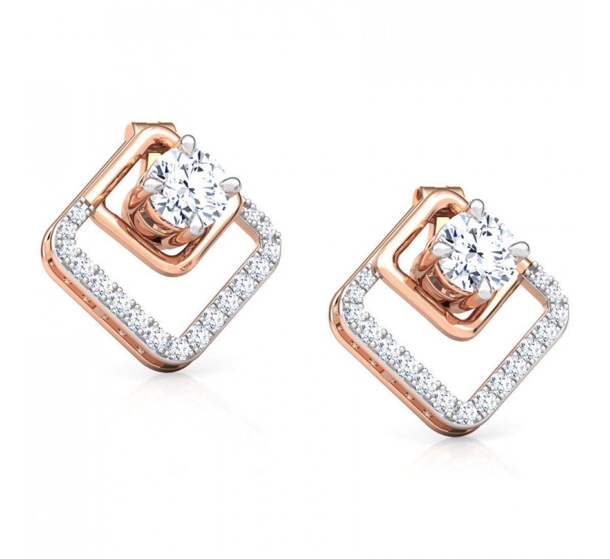 Leverage Solitaire Diamond Earrings