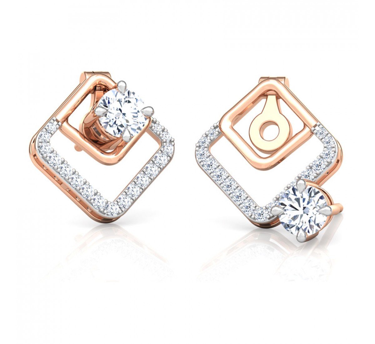 Leverage Solitaire Diamond Earrings