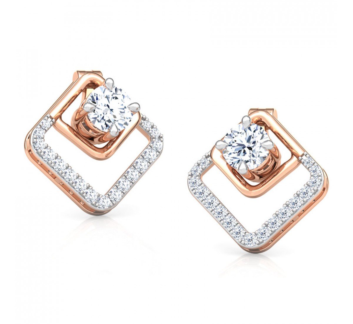 Leverage Solitaire Diamond Earrings