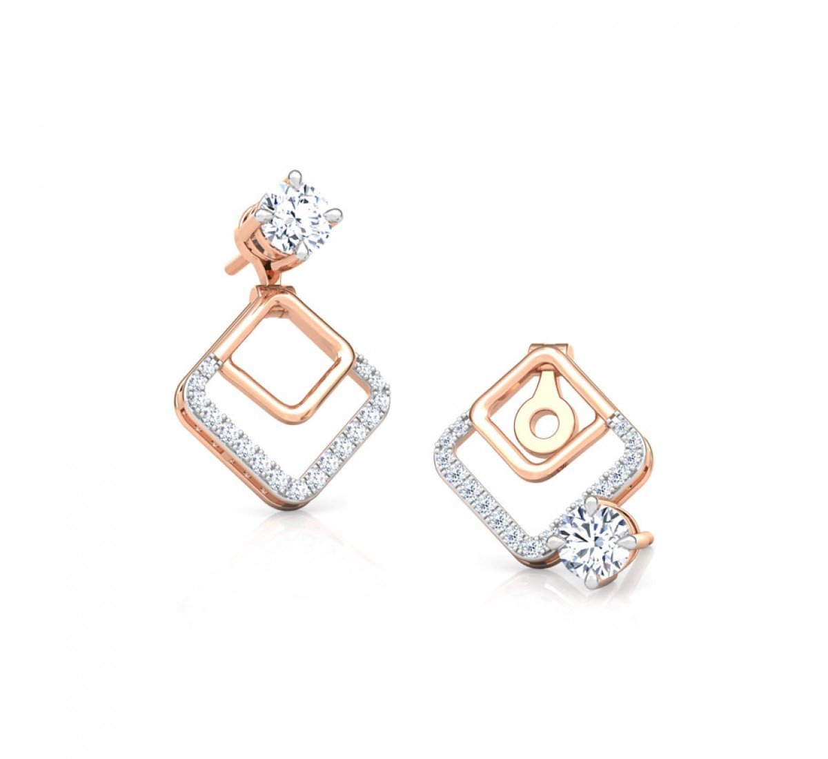 Leverage Solitaire Diamond Earrings