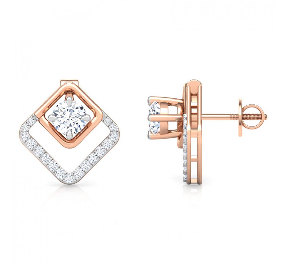 Leverage Solitaire Diamond Earrings