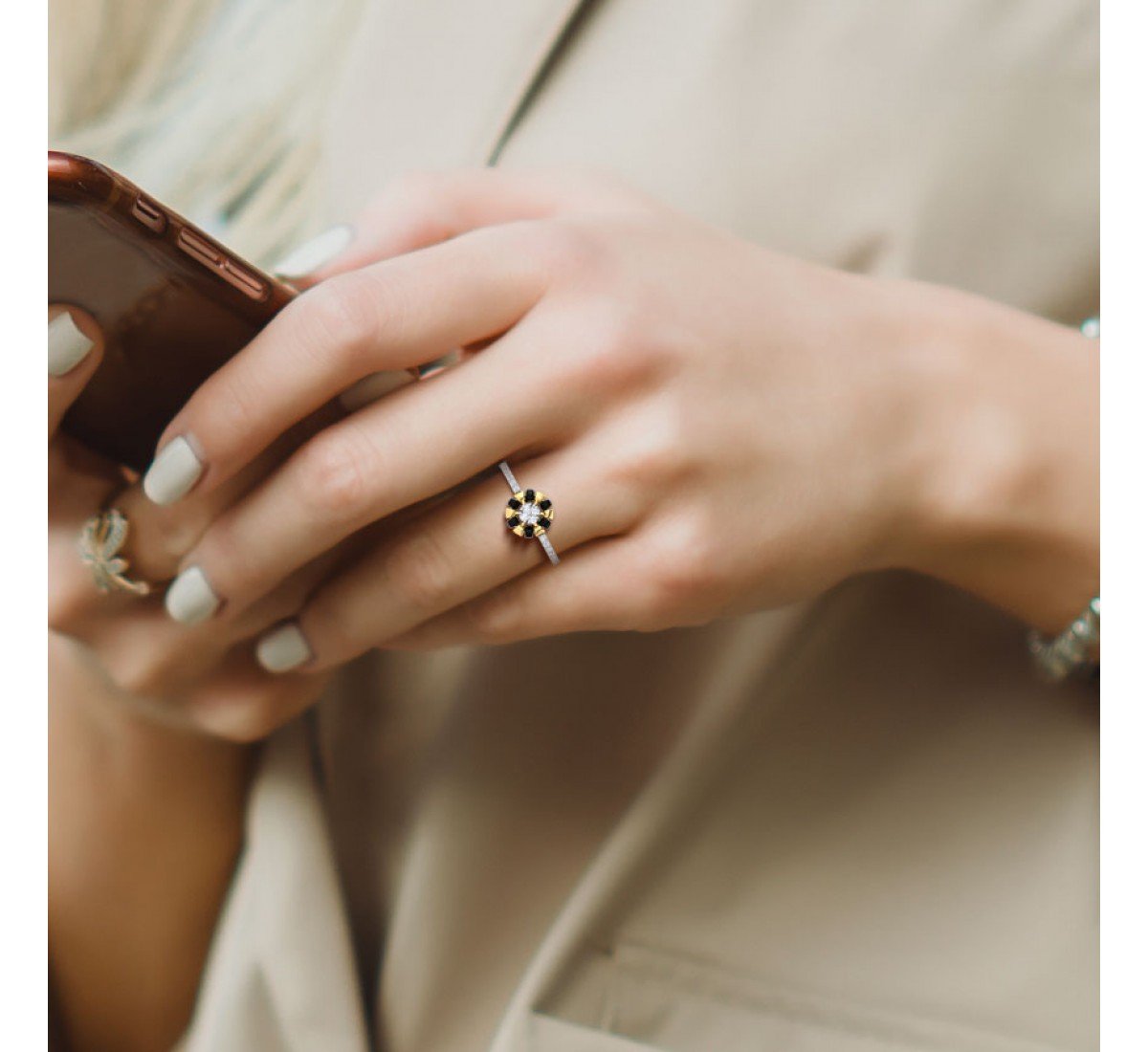 Surreal Mangalsutra Diamond Ring