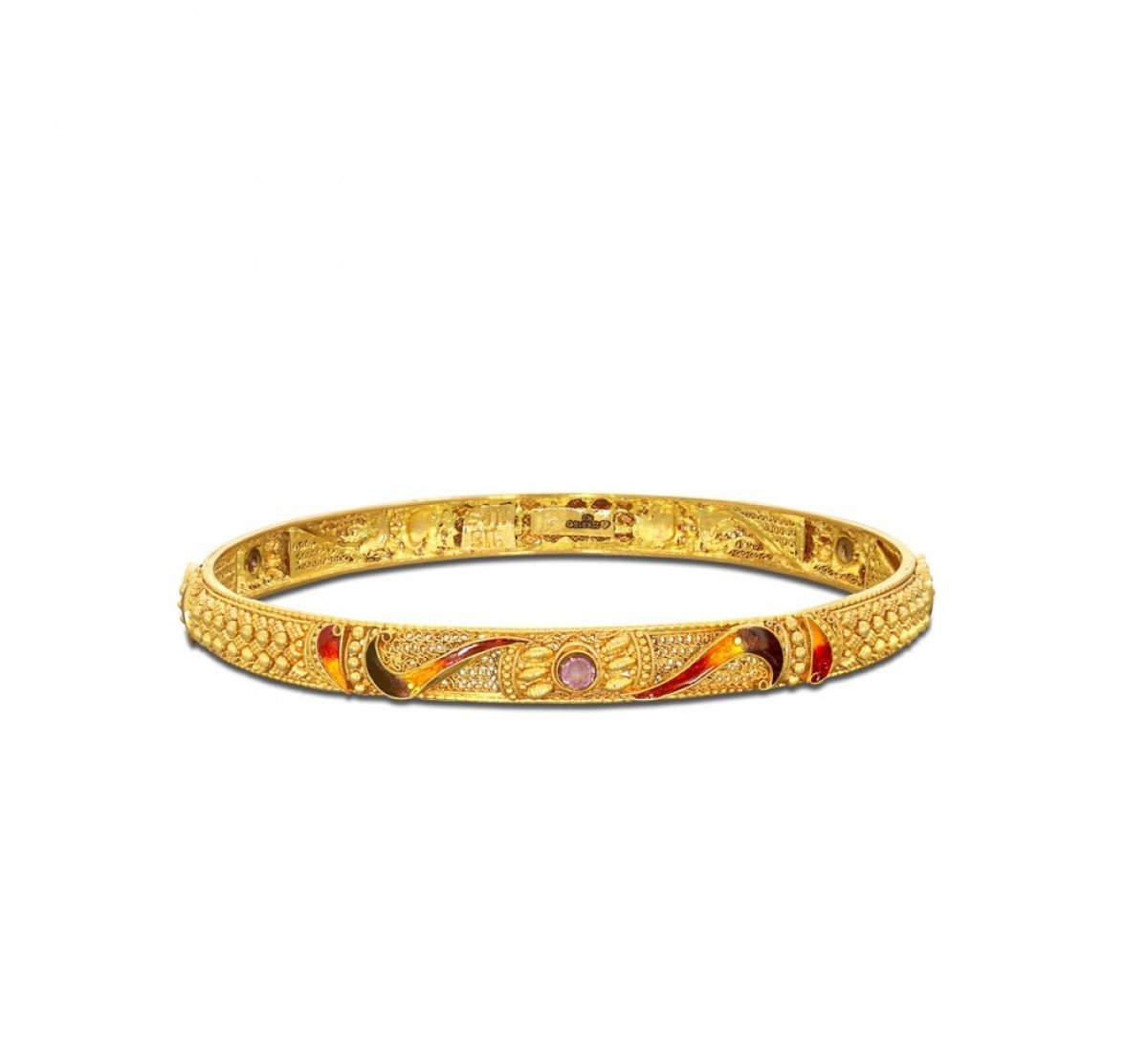 Vivid Petals Gold Bangles