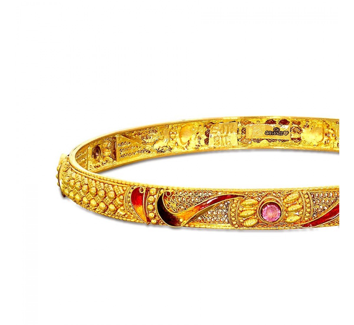 Vivid Petals Gold Bangles