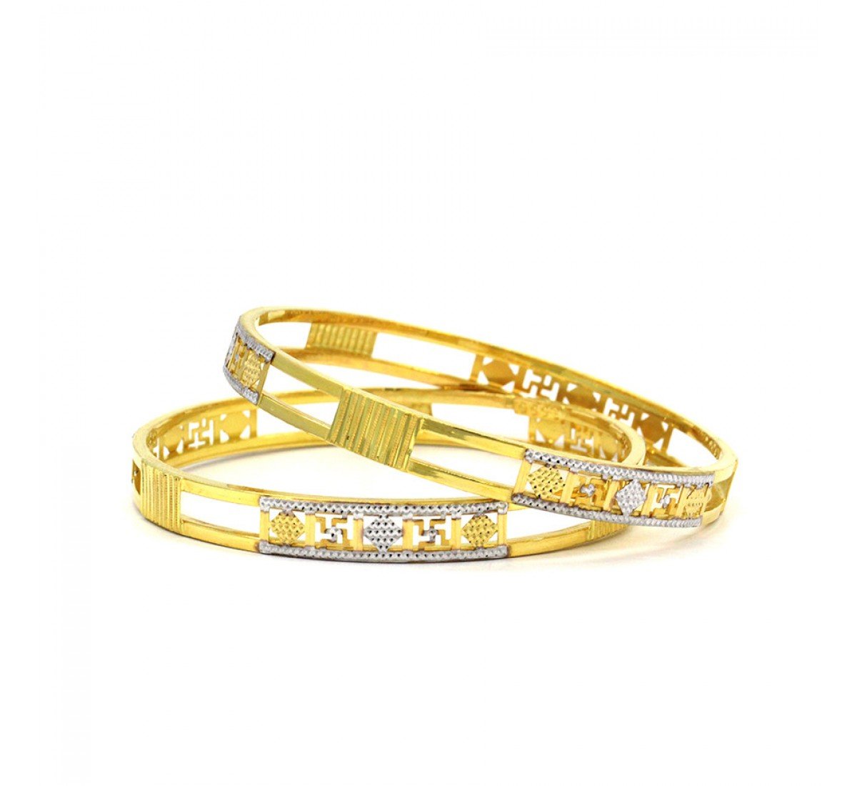 Edgy Hypnotic Gold Bangles