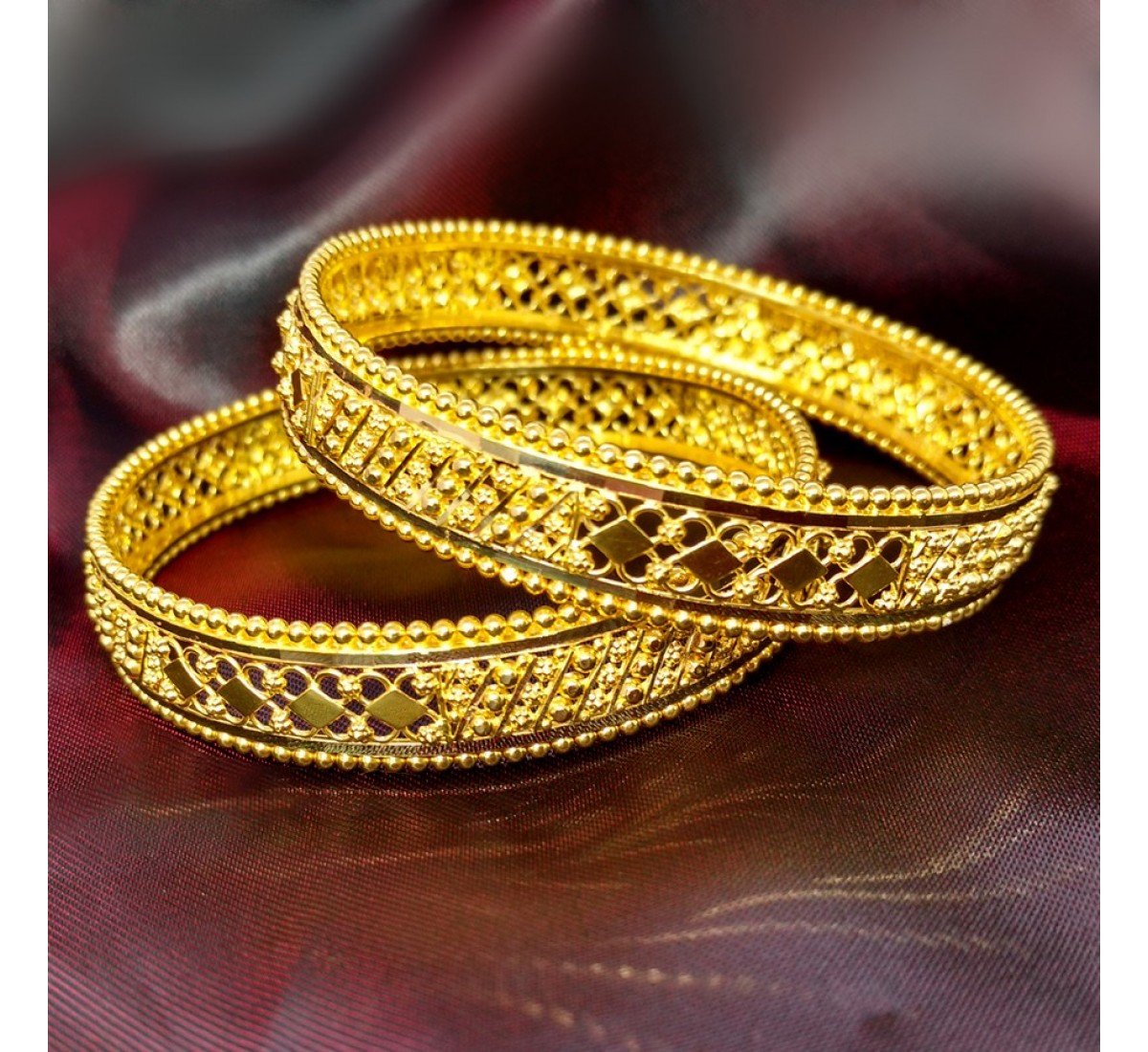 Accentuated Gold Bangles