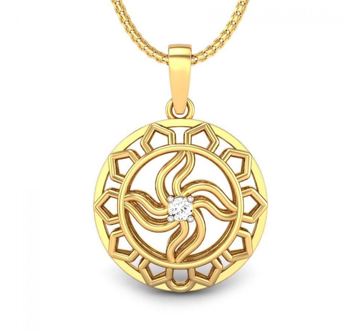 Divine Swastika Diamond Pendant