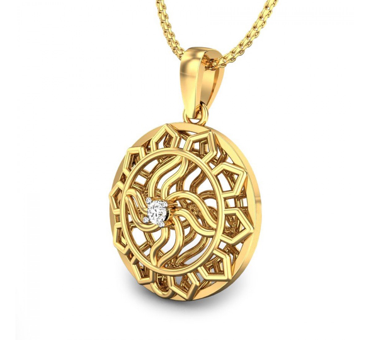 Divine Swastika Diamond Pendant