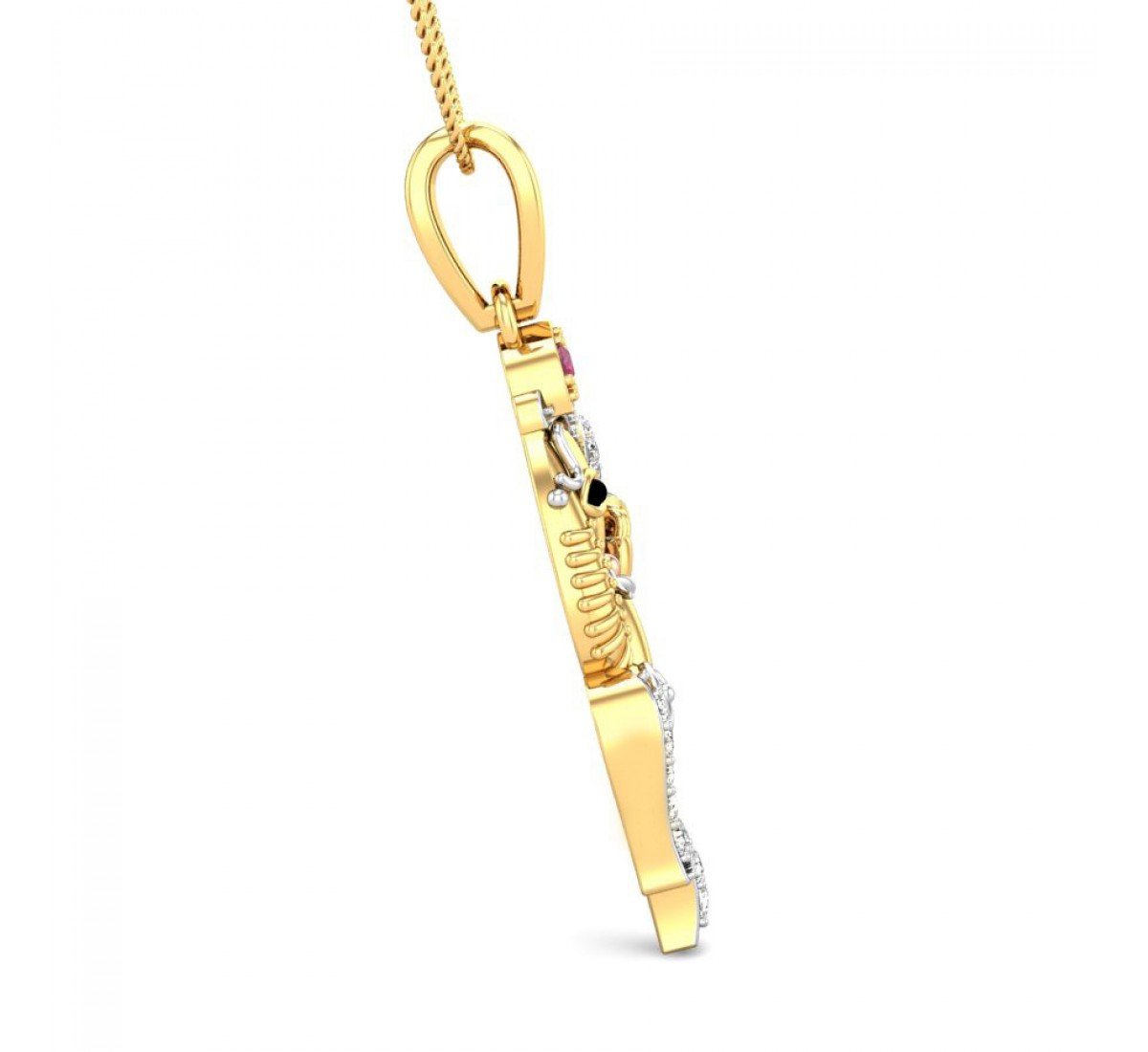 Ganesha Flute Diamond Pendant