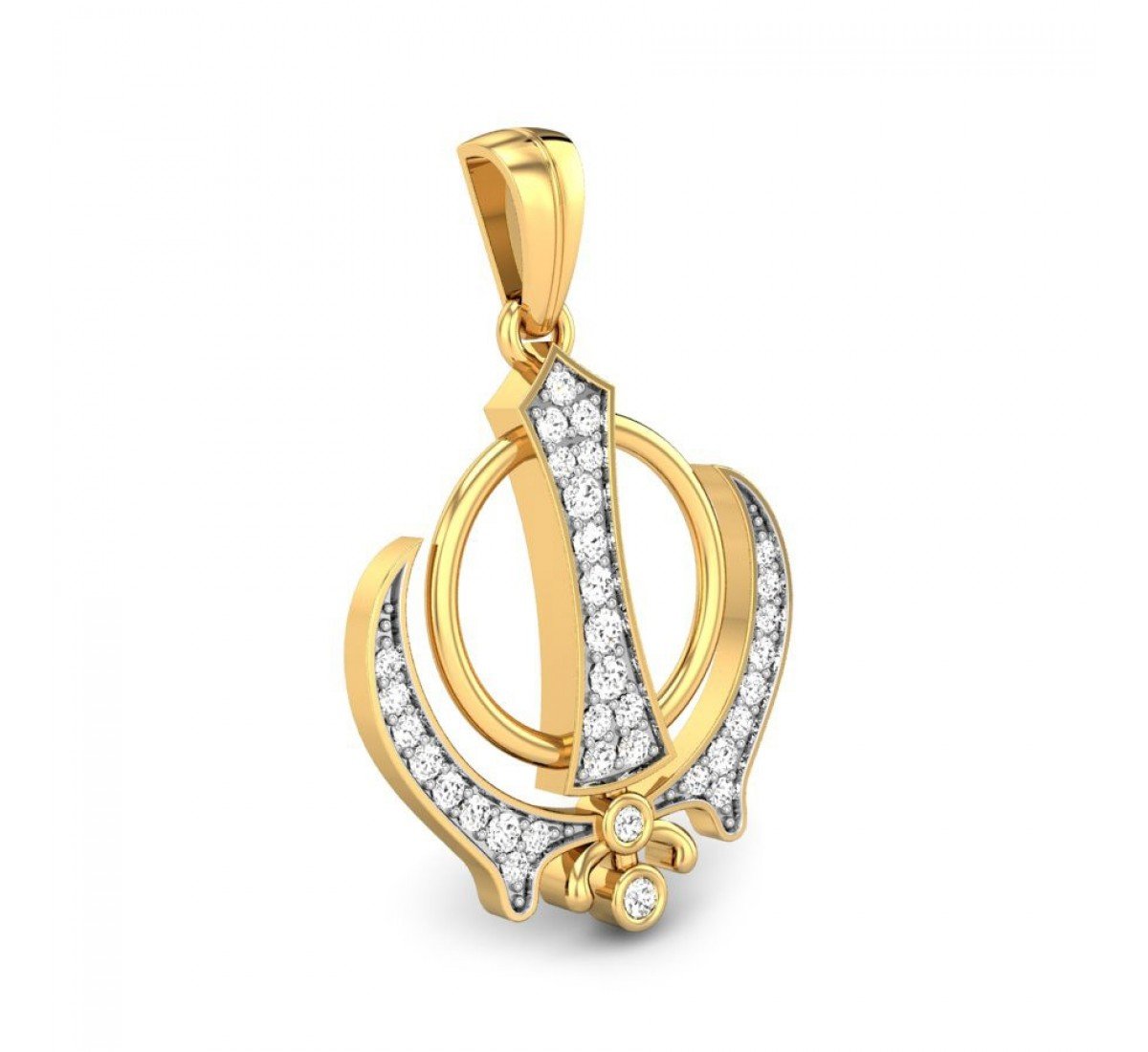 Shikh Symbol Khanda Diamond Pendant