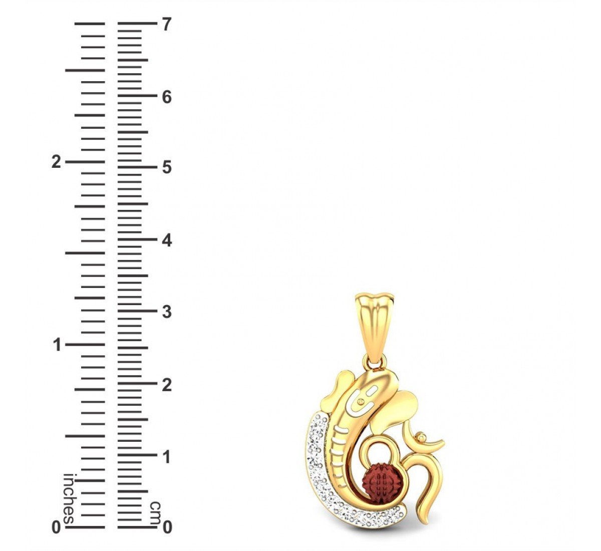 Om Rudraksha Ganeshaya Diamond Pendant