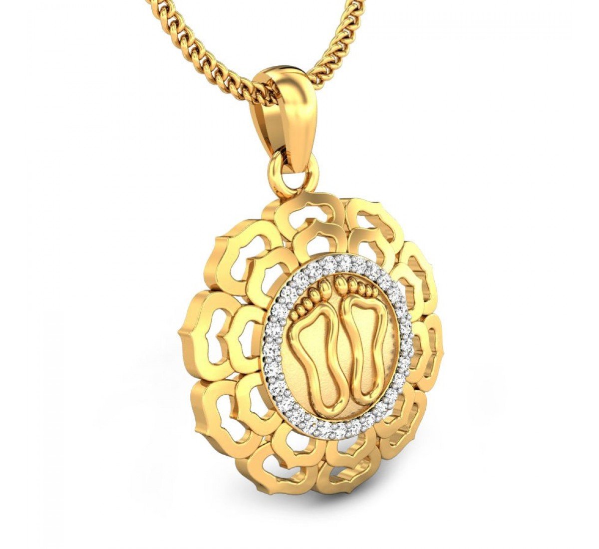 Lakshmi divine footprints Diamond Pendant