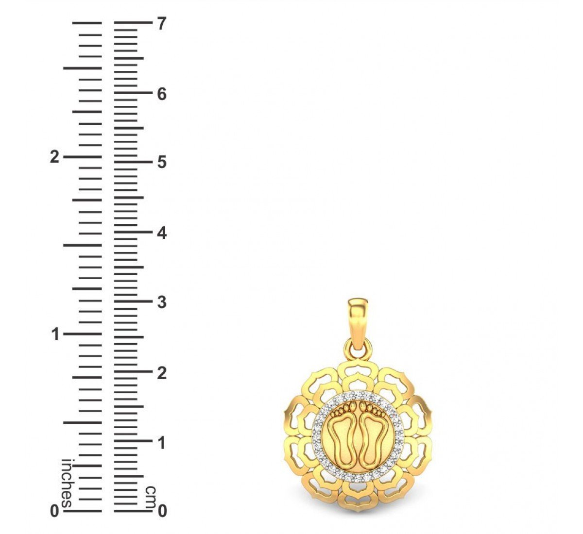 Lakshmi divine footprints Diamond Pendant