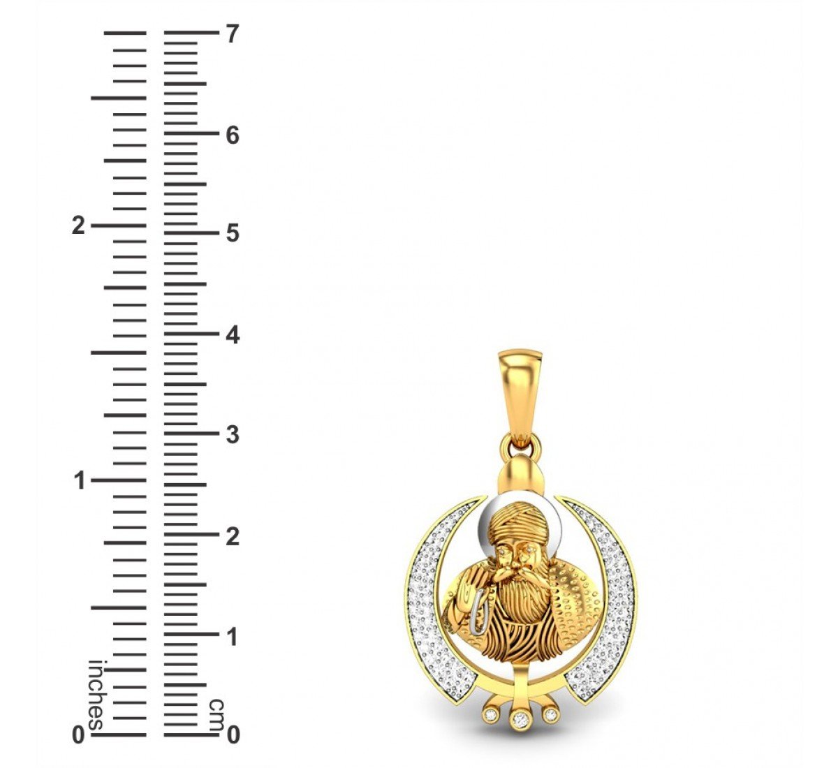 Grace Guru Nanak Diamond Pendant