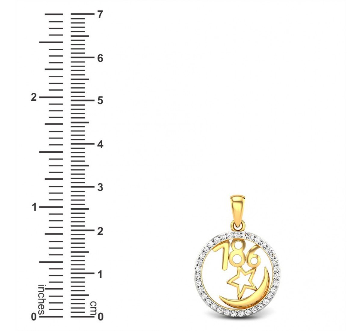 Divine 786 Diamond Pendant