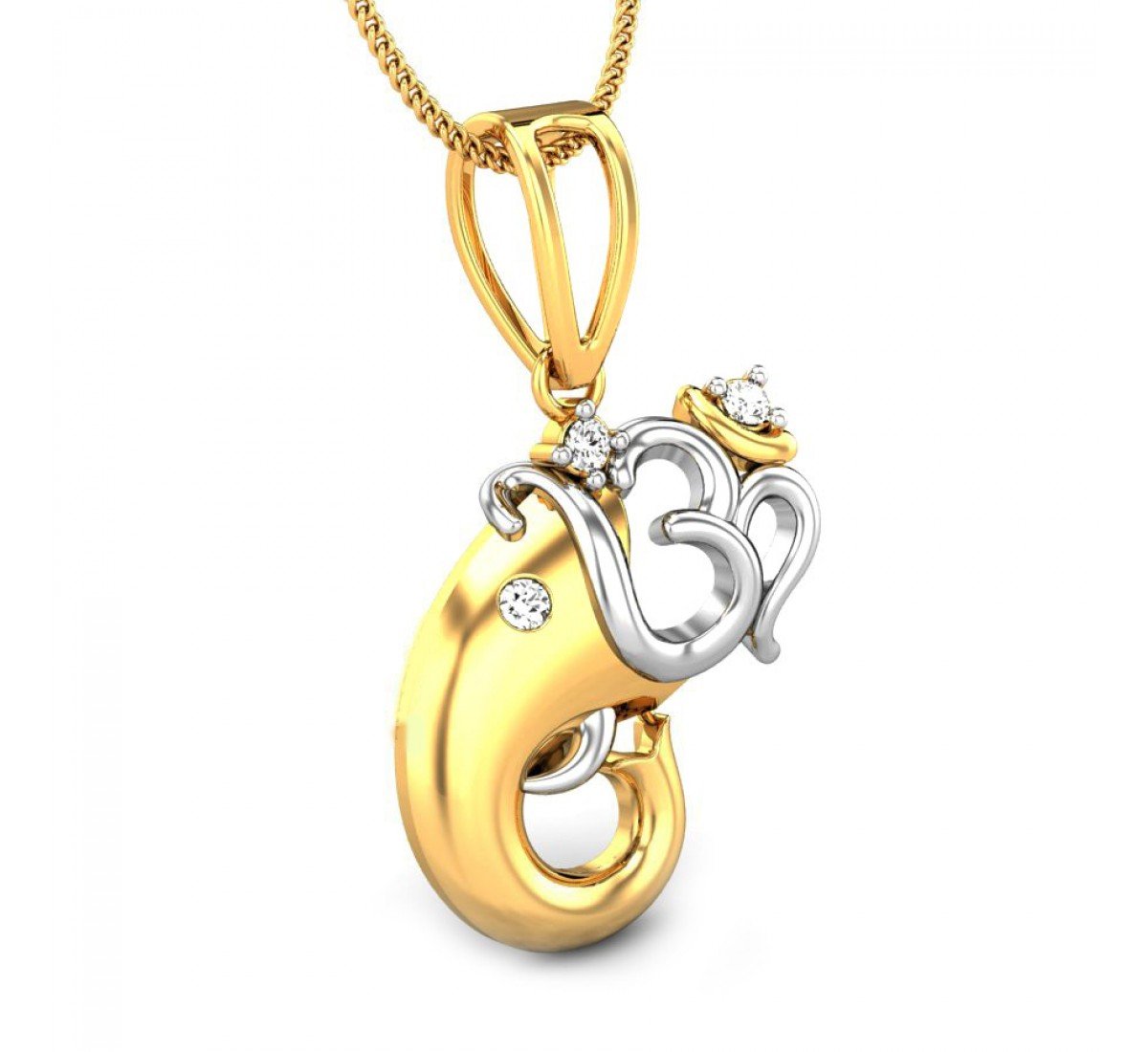 Ashtavinayak Om Diamond Pendant