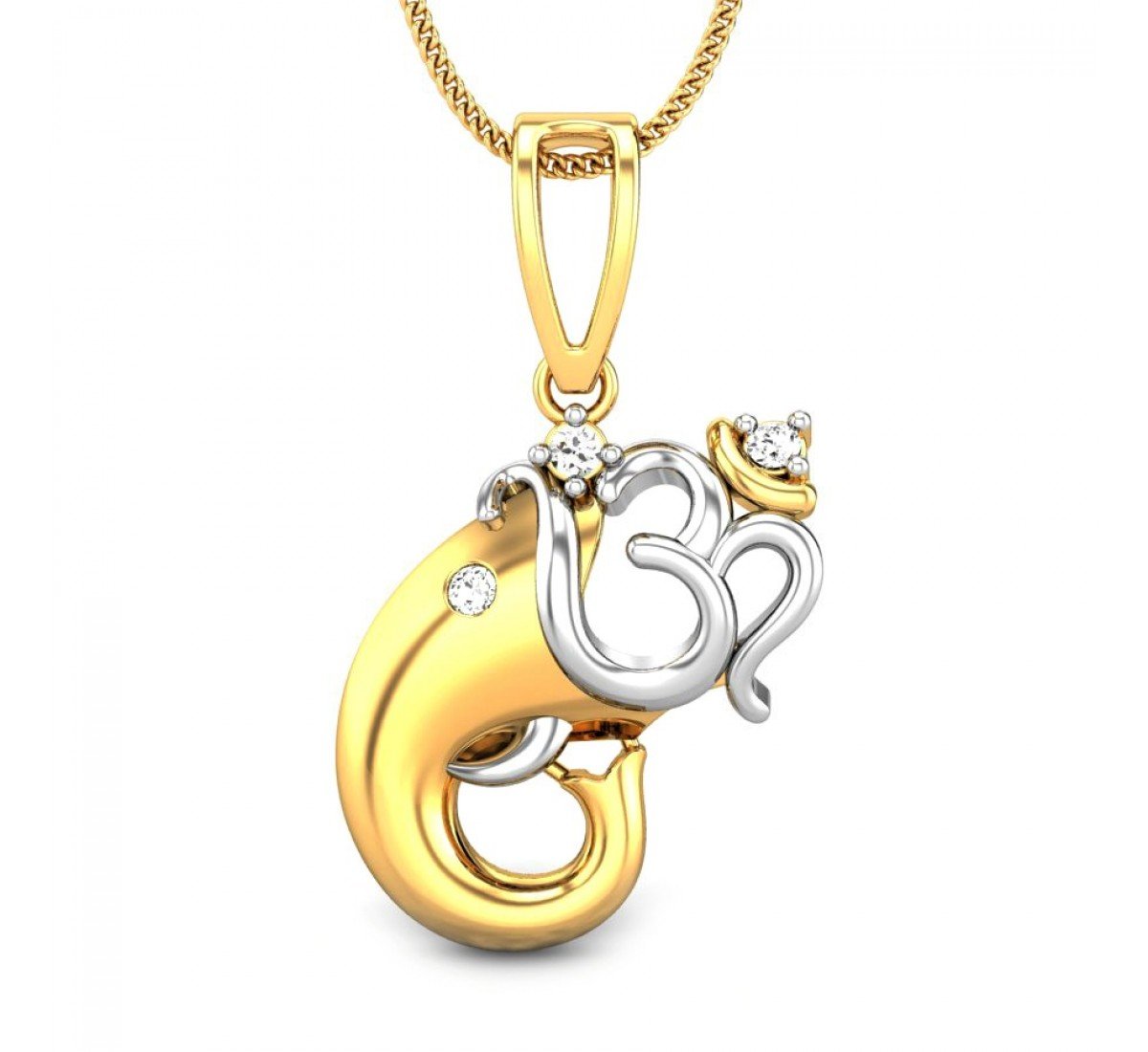 Ashtavinayak Om Diamond Pendant