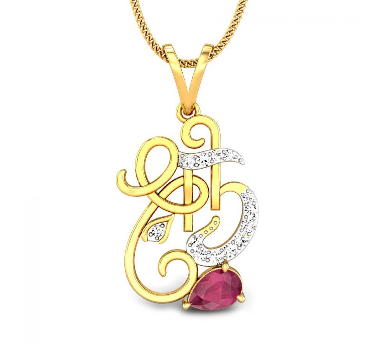 Nidishiwaram Ganesha Diamond Pendant