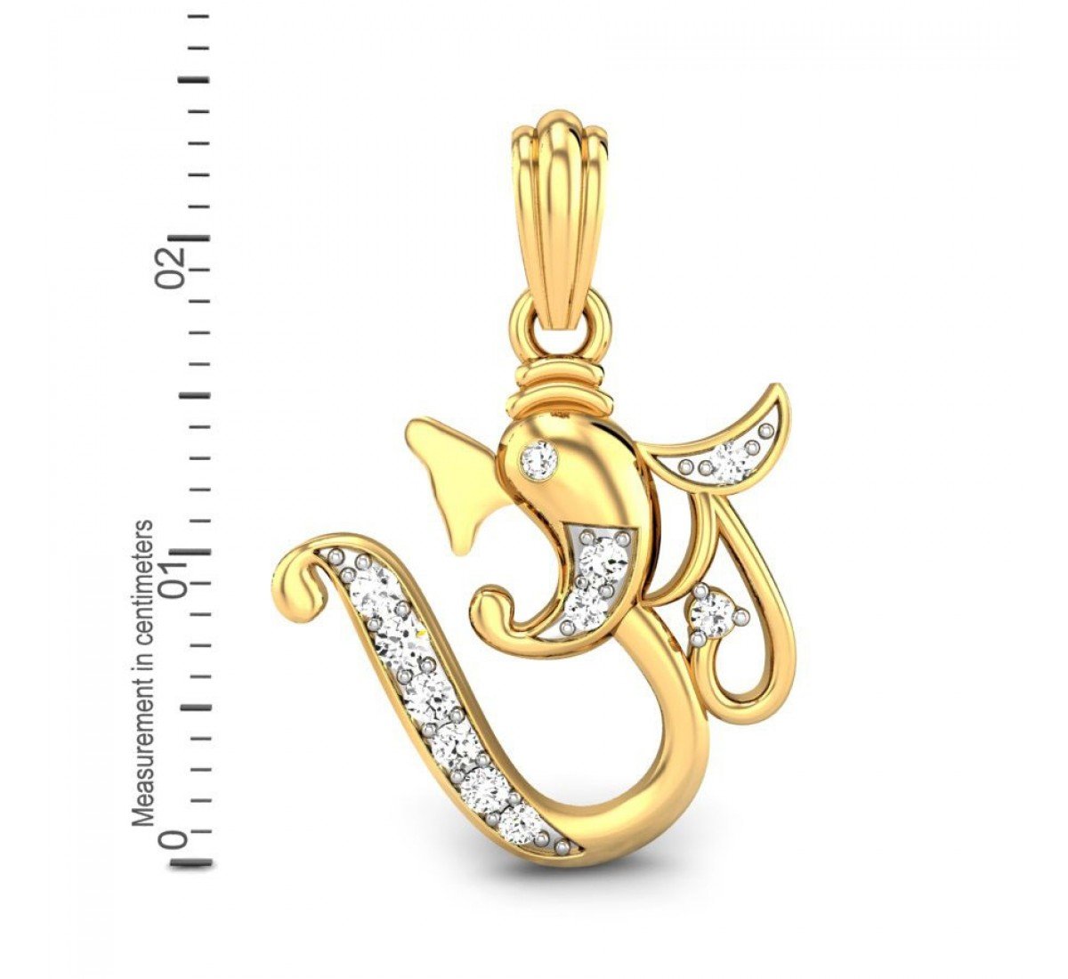 Vshvamukh Om Ganpati Diamond Pendant