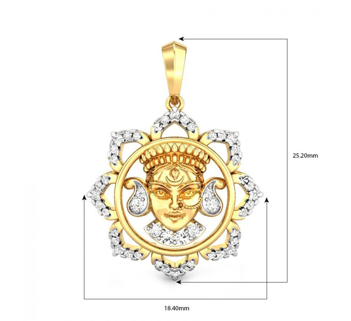 Durga Maa Diamond Pendant