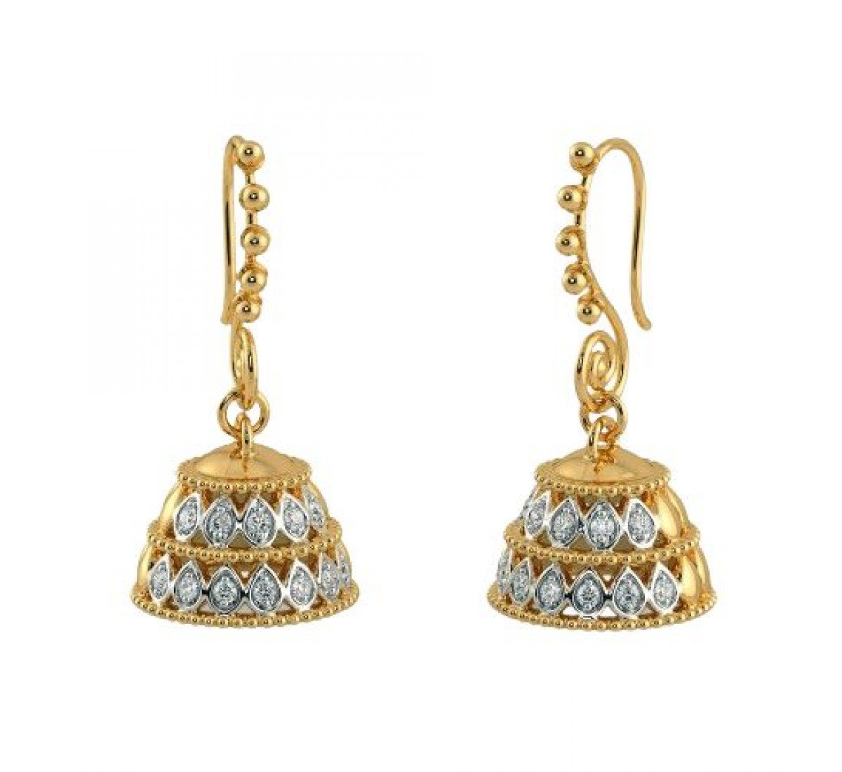 Lushlace Detachable Diamond Jhumkas