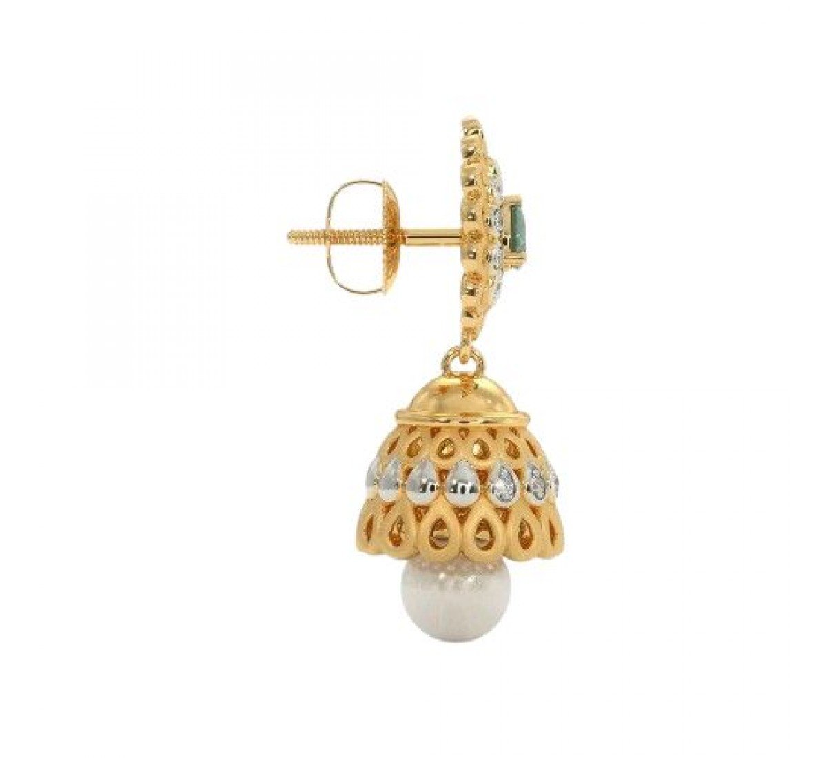 Dawn Pashmina Diamond Jhumkas