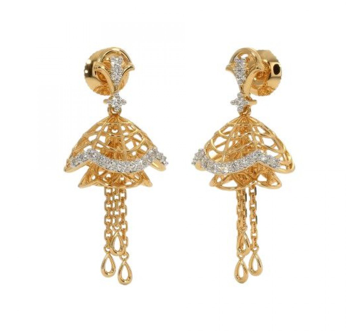 Fiber Enfold Diamond Jhumkas