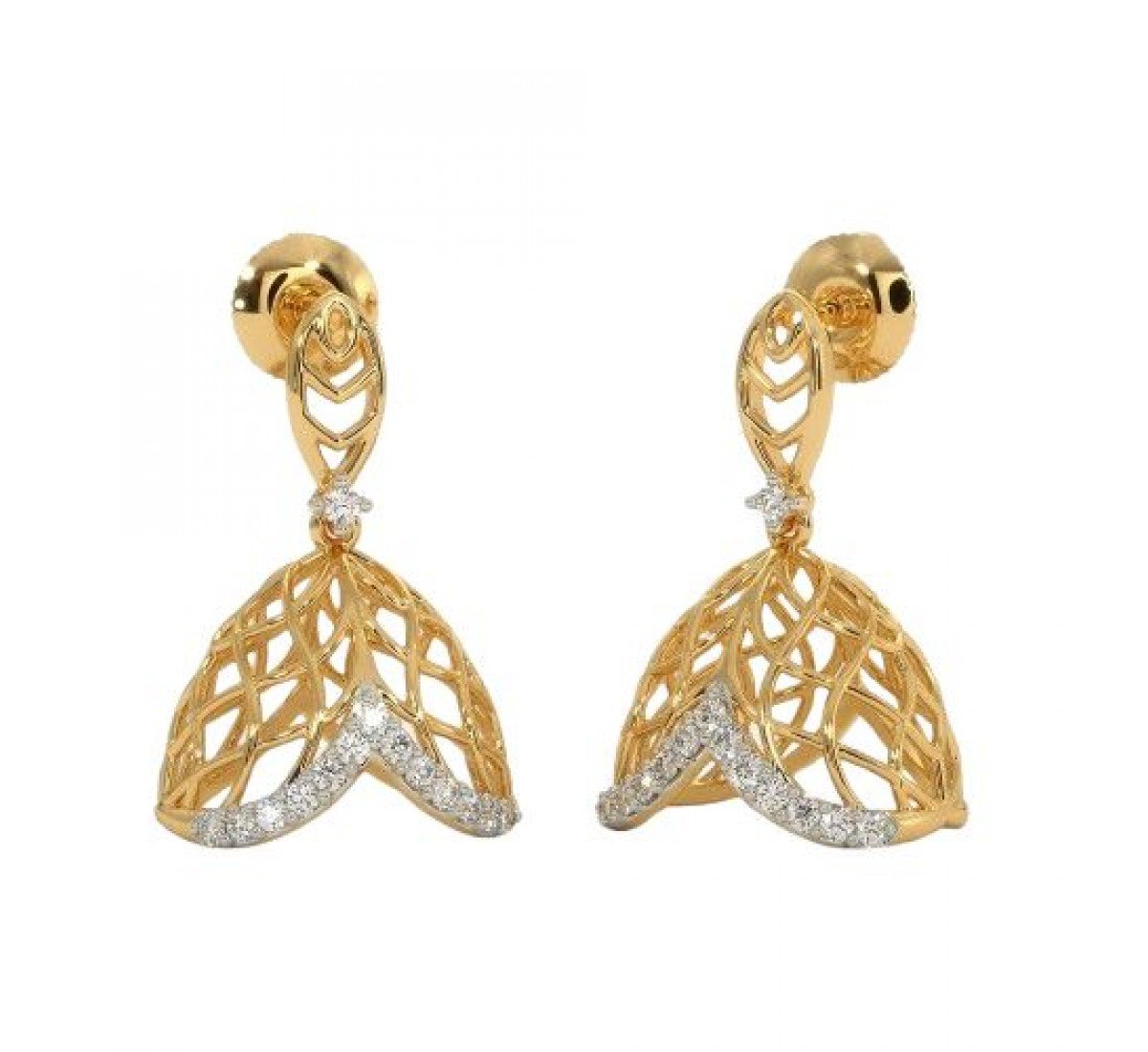 Weft Flare Diamond Jhumkas