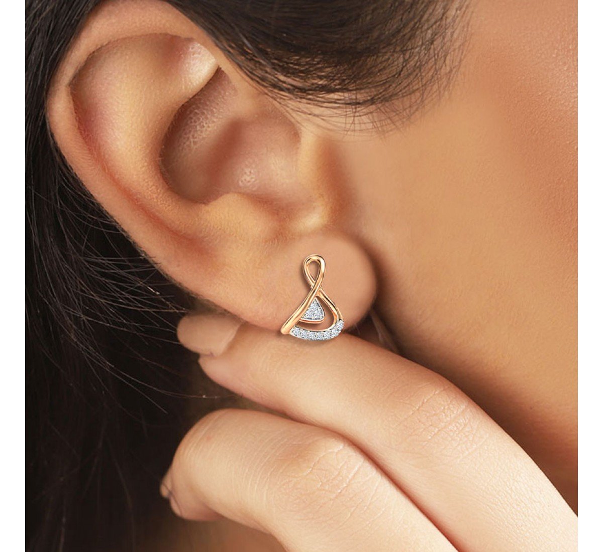 Plumeria Diamond Earrings