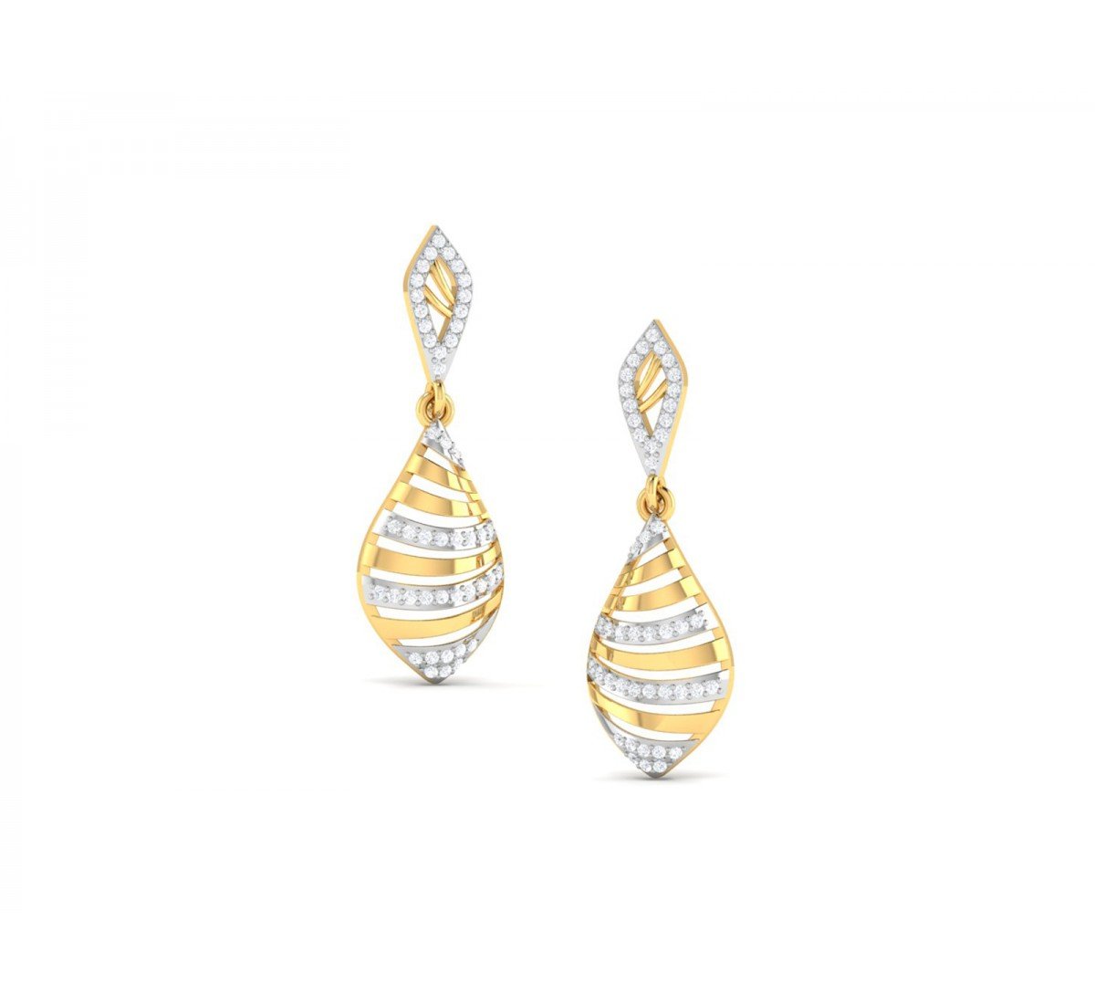 Decorative Swish Diamond Earrings