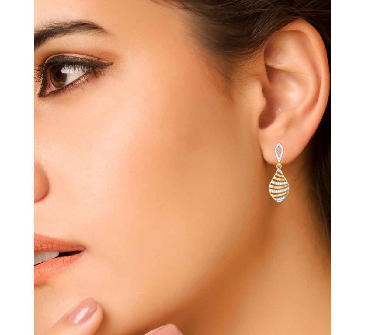 Decorative Swish Diamond Earrings