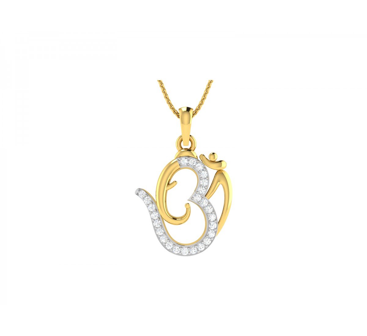 Om Gajvakra Ganpati Diamond Pendant