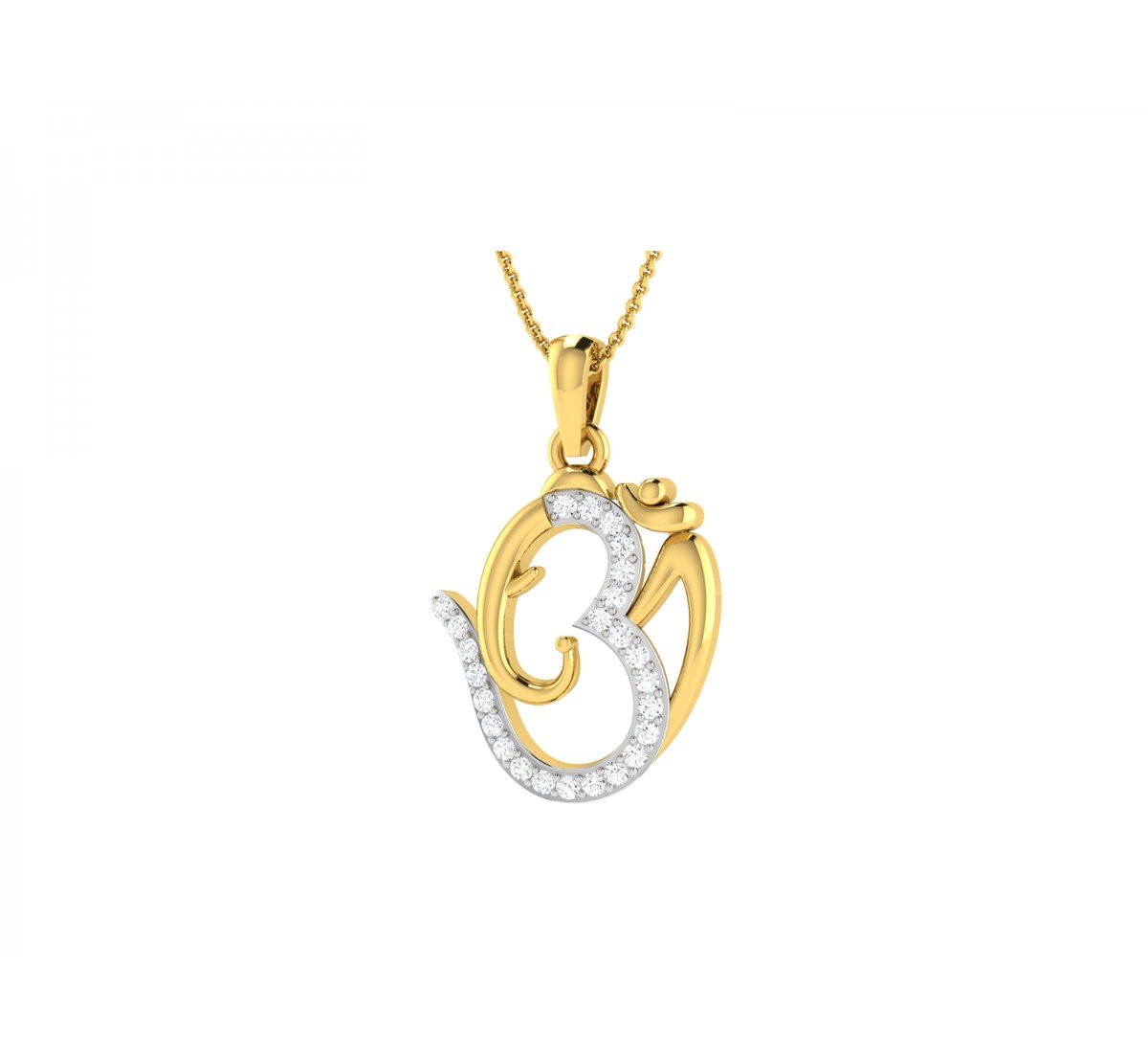 Om Gajvakra Ganpati Diamond Pendant