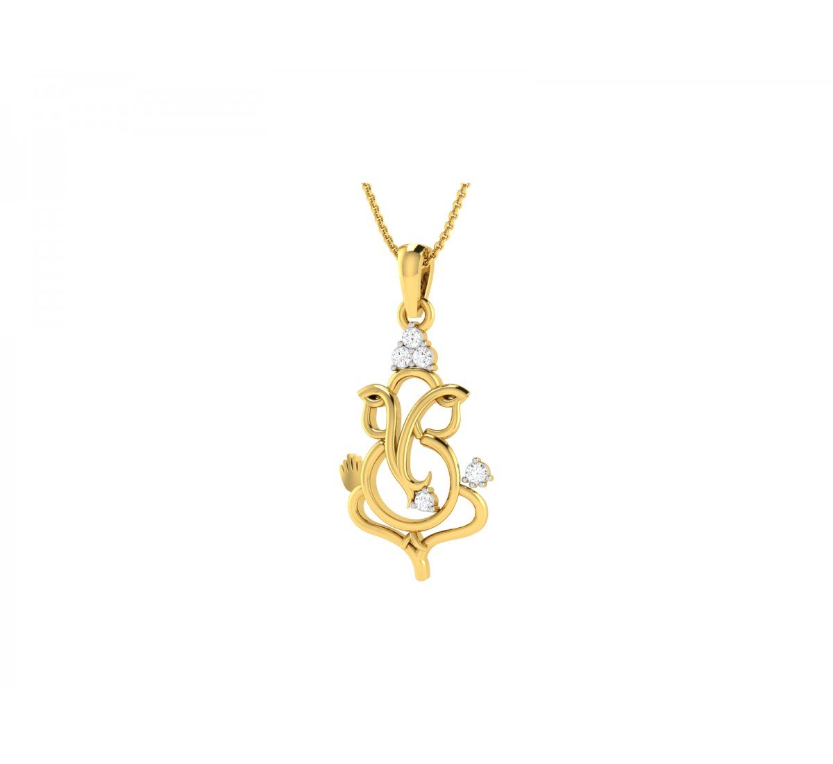 Lambodar Ganesha Diamond Pendant