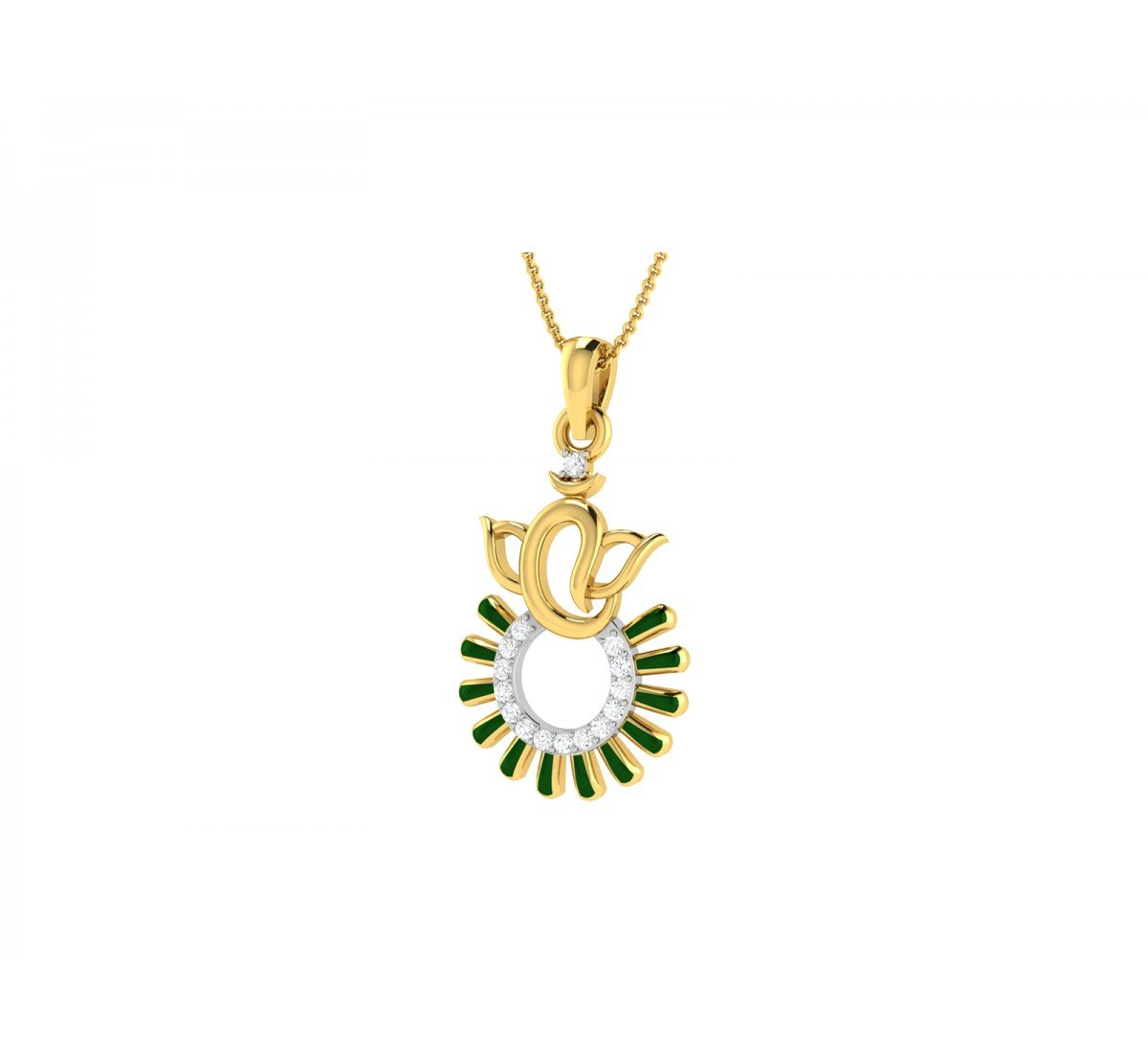 Ekakshar Ganu Diamond Pendant