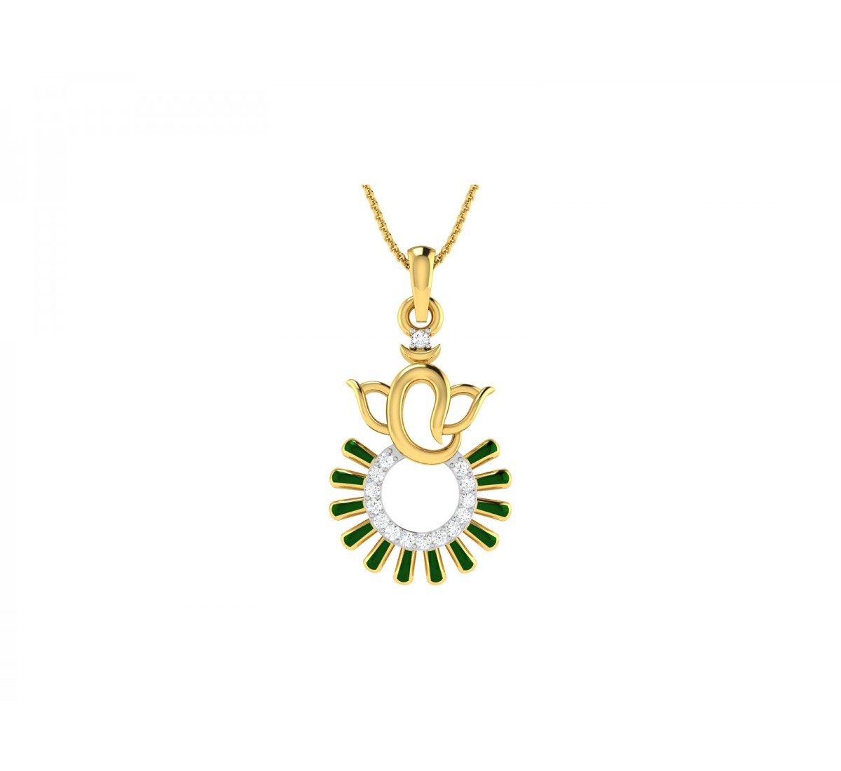 Ekakshar Ganu Diamond Pendant