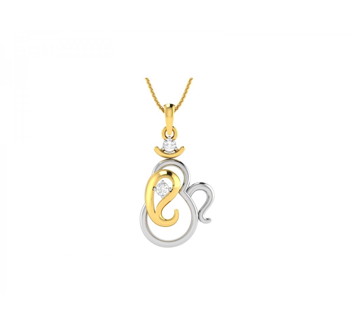 Om Muktidaayi Ganpati Diamond Pendant