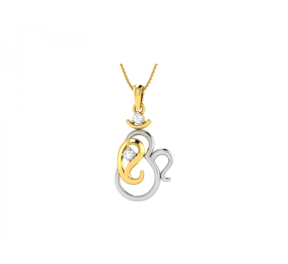 Om Muktidaayi Ganpati Diamond Pendant