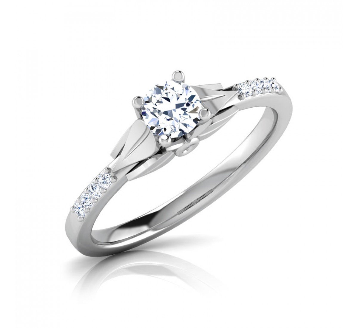 Fourfold Grace Solitaire Diamond Ring