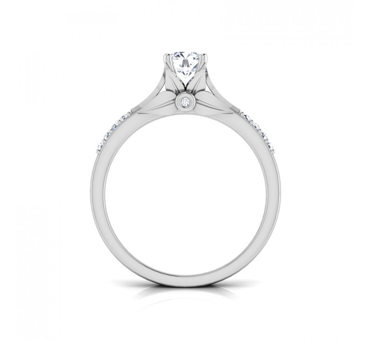 Fourfold Grace Solitaire Diamond Ring