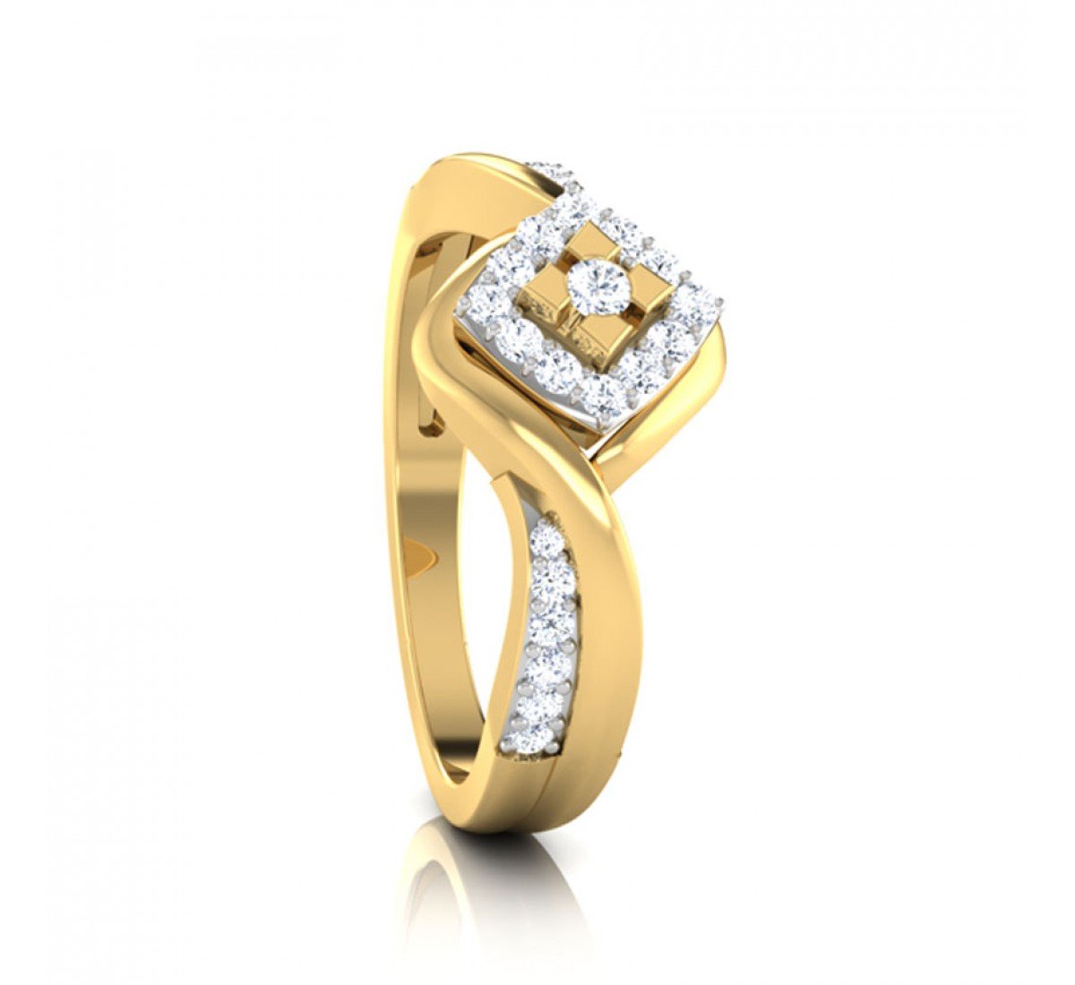 Greenish Bouquet Diamond Ring