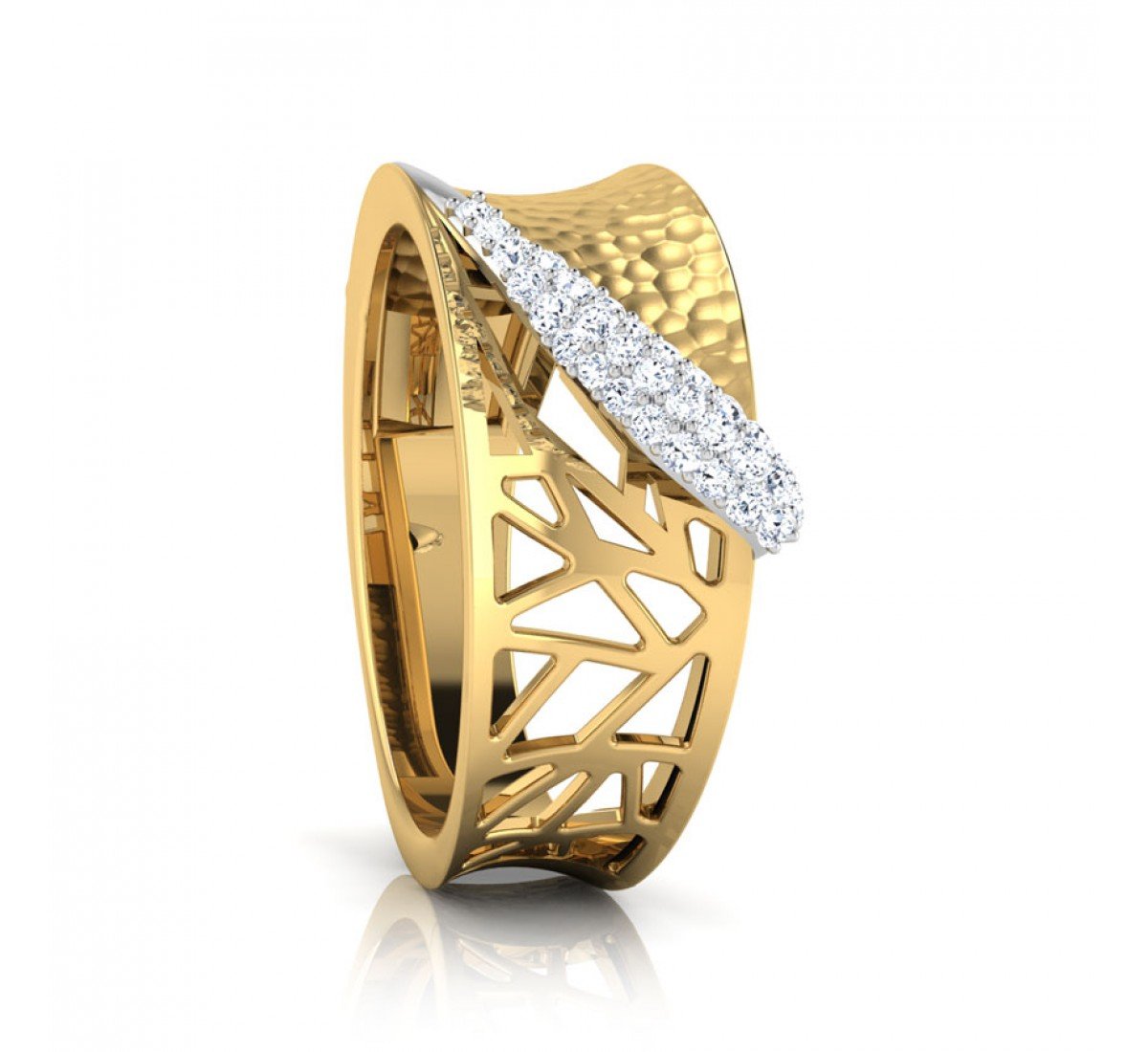 Spiral Gleam Spark Diamond Ring