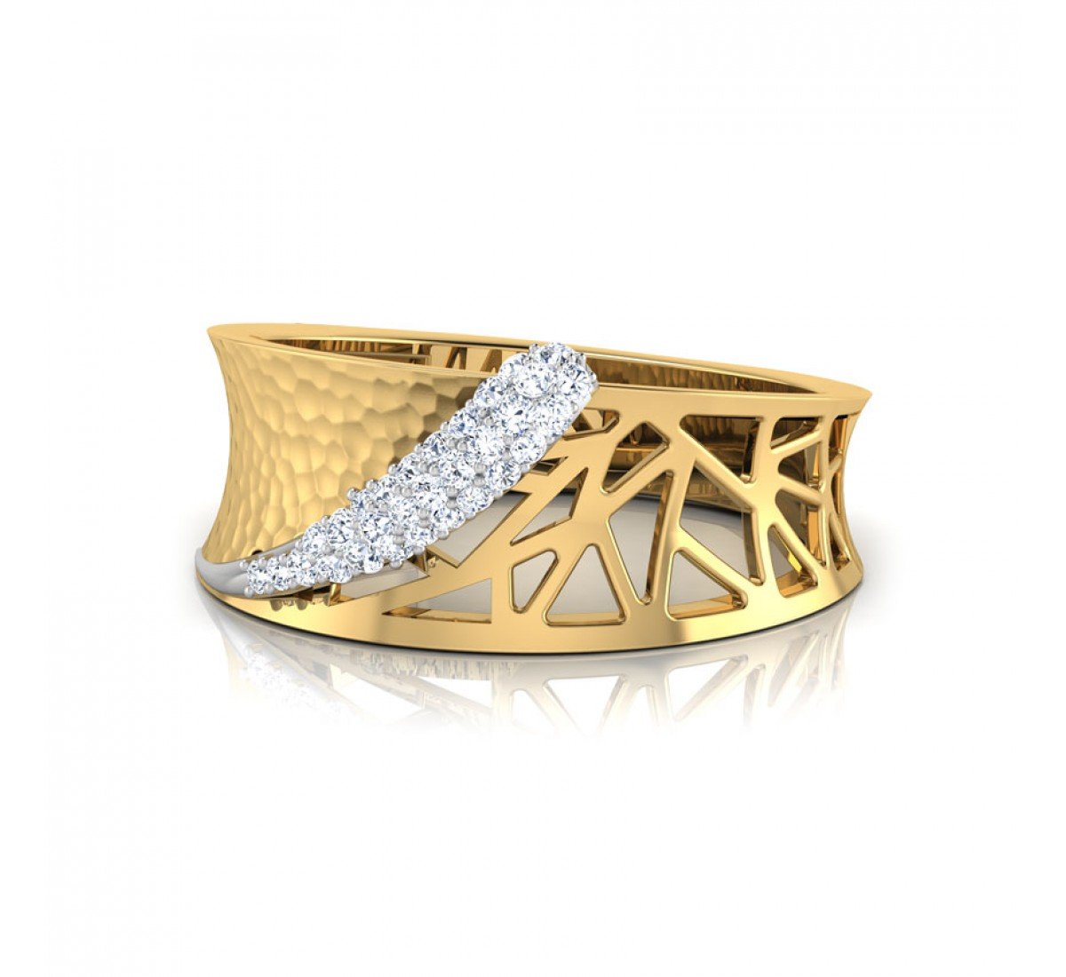 Spiral Gleam Spark Diamond Ring