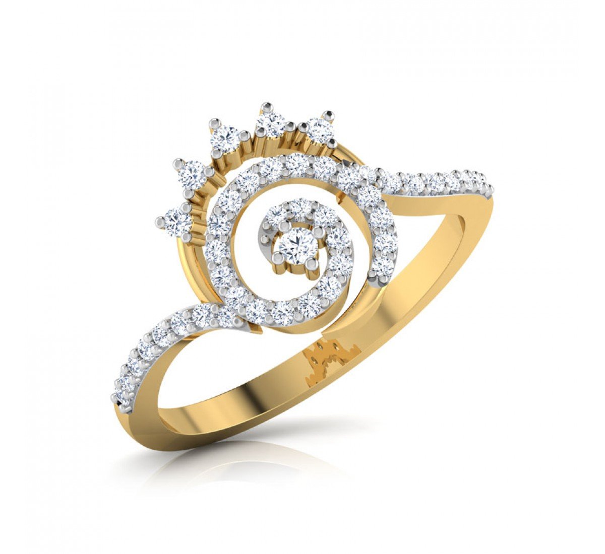 Enigmatic Spiral Diamond Ring