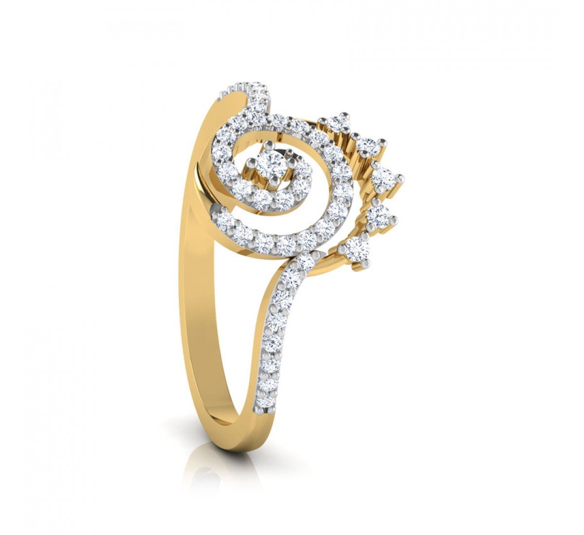 Enigmatic Spiral Diamond Ring